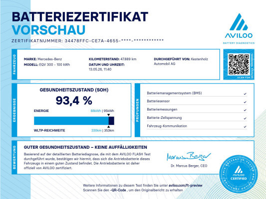 [all]12 Monate Garantie / Gratisservice 10 Jahre oder 100'000 Km ab 1.Inv. / zzgl. Ablieferungspauschale CHF 540.- // Er bietet Platz f&uuml;r bis zu 7 Personen[/all]


[all]


[/all]&nbsp; Airbag: Airbag Beifahrer deaktivierbarAirbag: Airbag Fahrer und BeifahrerAirbag: Head-/Thorax-SidebagsAirbag: Seiten- und Beckenairbag (Pelvisbag)Akustischer UmfeldschutzAntiblockiersystem (ABS)Assist: ATTENTION ASSIST (Aufmerksamkeitsassistent)Assist: Aktiver BremssassistentAssist: BerganfahrhilfeAssist: Elektronisches Stabilit&auml;ts-Programm (ESP&reg;)Assist: Geschwindigkeitsbegrenzung 140 km/hAssist: R&uuml;ckfahrkameraAssist: SpurhalteassistentAssist: Tempomat mit GeschwindigkeitsbegrenzerAssist: Totwinkel-AssistentAssist: VerkehrszeichenerkennungAussenspiegel rechts und links beheizt,Beleuchtung im Haltegriff Fond mit LesespotBlinker in AussenspiegelDekor: Dachhimmel in Stoff kristallgrauDekor: Zierelemente DoppelstreifenoptikDekor: Zierelemente in Klavierlack-Optik schwarzEinstiegsschienen beleuchtetFussraumbeleuchtung vorneHeckscheibe separat zu &ouml;ffnenInnenraumbeleuchtungKlima: Vorklimatisierung des FahrzeugsKombiinstrument mit FarbdisplayKomfort&ouml;ffnung und -schliessung mit IR-FernbedienungLackierung: Uni-LackierungLadekabel Mode 3 (Typ 2, 3 x 20A), 5 mLenkrad l&auml;ngs- und h&ouml;henverstellbarLenkrad:Multifunktionslenkrad in LederLicht: AmbientebeleuchtungLicht: Drittes BremslichtLicht: Fahrlichtassistent (automatisches Fahrlicht)Licht: LED Intelligent Light SystemMBUX Multimediasystem mit 10,25-Zoll-Media: Digitaler Radioempfang (DAB/DAB+)Media: NavigationssystemMedia: Real Time Traffic InformationPaket: Park-PaketPaket: Spiegel-PaketPaket: Standard-Fahrassistenz-PaketPolster: Polster LederRegensensor f&uuml;r Scheibenwischer vorneR&auml;der: Leichtmetallr&auml;der im 20-Speichen-Design 17JServolenkungSitze: 4 Einzelsitze im FondSitze: Einzelsitz 1. Reihe links und rechtsSitze: Einzelsitz 2. Reihe links und rechtsSitze: Gurtwarneinrichtung f&uuml;r Fahrer- und BeifahrersitzSitze: Komfort-BeifahrersitzSitze: KomfortsitzeSitze: Sicherheitsgurte auf allen Pl&auml;tzenSitze: Sitzheizung f&uuml;r Fahrer und BeifahrerT&uuml;ren: Schiebet&uuml;re links und rechtsVliesbatterie 12 V, 92 AhWarndreieckWegfahrsperre elektronischW&auml;rmed&auml;mmendes Glass rundum Assist: Geschwindigkeitsbegrenzung 160 km/hDachreling eloxiertDachtr&auml;gerDekor: Instrumententafel in Lederoptik mit ZiernahtElektrisches Glasschiebe-/Hebedach vorneKlima: 2-Zonen Klimatisierungsautomatik THERMOTRONICKlima: Klimatisierungsautomatik hintenLackierung: Metallic-LackierungLaderaumunterteilungMedia: Burmester Surround SoundsystemMedia: Media Interface Kabel KitMedia: Smartphone IntergrationspaketMittelkonsole mit RolloPaket: EQV Design-Paket ExterieurAMG AbrisskanteAbgedunkelte Seiten- und HeckscheibeAussenspiegel in schwarzHecksch&uuml;rzeLicht: LED Intelligent Light System schwarzR&auml;der: Leichtmetallr&auml;der im 5-Doppelspeichen-Design 17JSeitenschwellerPaket: Park-Paket mit 360 -KameraSchiebet&uuml;re links elektrischSchiebet&uuml;re rechts elektrischSitze: 3er Sitzbank Komfort 2. Reihe, &auml;usserer Sitz klappbarSitze: Lordosenst&uuml;tze FahrersitzStaunetze an R&uuml;ckenlehnen der Einzelsitze im FondTisch im FondTisch-Paket