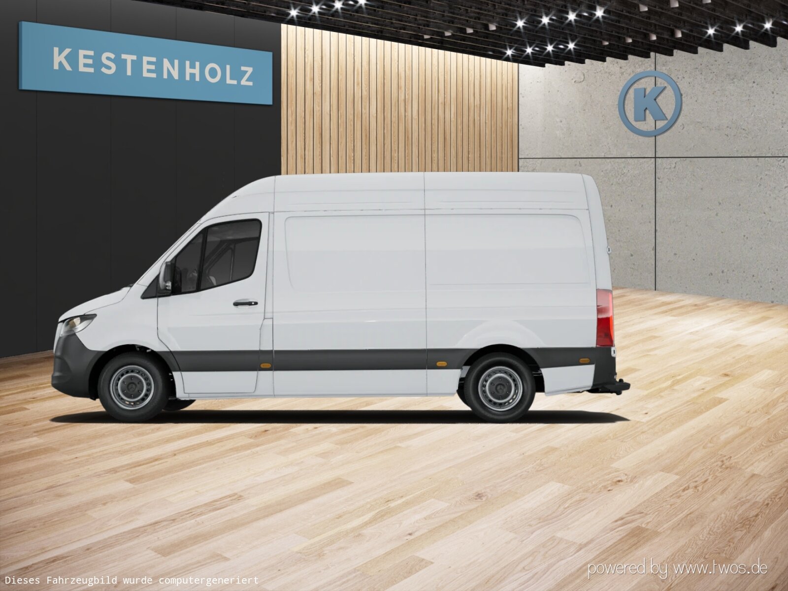 Ausstattungslinien und -Pakete:  Akustikpaket:  Ladepaket Instrumententafel,   Park-Paket mit Rückfahrkamera:  ProExterieur:  3,5 Tonner:  6-Gang-Schaltgetriebe ECO Gear:  Anhängerkupplung Kugelkopf fest:  Anhängersteckdose 13-Polig,   Auftritt Hecktür:  Außenspiegel elektrisch heranklappbar:  Außenspiegel heizbar und elektrisch verstellbar,   Batterie-Hauptschalter einpolig,   Baureihe C907 / C910 Sprinter,   Baureihe C907 VS30 RWD:  Bereifung 235/65 R16 C,   Dritte Bremsleuchte:  Einstieggriff an Ecksäule hinten links,   Generator 14 V / 250 A:  Haltegriff Einstieg Laderaumschiebetür an Trennw.,   Haupttank 93 Liter,   Hecktüren, zweiflügelig, Öffnung bis Seitenwand:  Hochdach:  Kastenwagen:  Komplettfahrzeug,   Kühlergrillrahmen in Wagenfarbe,   Leitungskanal an Heckportal,   Länderausführung EU - EFTA - UK,   Längsträgerverstärkung,   Radstand 3665 mm:  Reserverad,   Reserveradhalter unter Rahmenende,   Rohbaumaßnahmen zusätzlich,   Schiebetür rechts:  Seitliche Markierungsleuchten,   Steckdose im Fahrerhaus,   Steuercode Umstellung WLTP,   Steuercode Werk 155,   Wärmed. Glas mit Bandfilter an der Frontscheibe:Interieur:  Ablagefach unter Cockpit,   Ablagefach über Dachverkleidung,   Ablage über Frontscheibe,   Armauflage, Fahrer- und Beifahrertür,   Armlehne für Fahrersitz:  Beifahrersitz Zweisitzer:  Cupholder vorn,   Deckenleuchte(n) LD-/FG-Raum mit Türkontakt,   Einstieggriff an Ecksäule hinten rechts,   Fahrersitzkasten, niedrig,   Haltegriffe für Einstieg Fahrer und Beifahrer,   Holzfußboden,   Innenverkleidung Laderaum bis Dachhöhe (Holz),   Klappdeckel für Ablagefach,   Kleiderhaken im Fahrerhaus,   Komfortkopfstütze Fahrer,   LED-Lichtband im Laderaum:  Leitungskanal an Seitenwand,   Linkslenker,   Lordosenstütze Fahrersitz,   Radkastenvekleidung,   Schwingsitz Komfortausführung, Fahrersitz:  Sitzbelegungserkennung Fahrersitz:  Sitzheizung für Beifahrer:  Sitzheizung für Fahrer:  Stoff Maturin schwarz:  Tachometer km/h,   Trennwand durchgehend:  USB-Steckdose 5 V:  Weitwurfdüsen in I-TafelMultimedia:  Digitale Betriebsanleitung,   Digitales Extra: Remote Services Plus,   Digitales Extra: Smartphone Integration,   Digitales Extra: Vorrüstung für Navigation,   Digitales Radio (DAB):  Kommunikationsmodul (LTE) für digitale Dienste:  MBUX Multimediasystem:  Mercedes-Benz Notrufsystem:Komfort und Umwelt:  Abgasreinigung SCR Generation 4,   Aktiver Spurhalte-Assistent:  Attention Assist:  Aussentemperaturanzeige,   Berganfahrhilfe:  ECO Start-Stop Funktion:  Fahrlichtassistent,   Fahrwerk: Stabilisierung Stufe I,   Hydraulik - Wagenheber,   Intelligenter Geschwindigkeitsassistent (ISA),   Lenkrad in Neigung und Höhe verstellbar,   Multi-Tasten Funkfernbedienung,   Multifunktionslenkrad:  Regensensor:  Seitenwind-Assistent:  Starthilfe - Kontakt,   Tempomat:  Totwinkel-Assistent:Sicherheit:  Airbag Fahrer,   Aktiver Brems-Assistent:  Beifahrerairbag,   Gurtwarneinrichtung für Fahrersitz,   Reifendrucküberwachung an VA u. HA, drahtlos:  Thorax-Pelvis-Sidebag Fahrer,   Wet Wiper SystemWeiteres:  230 V Steckdose,   AEJ X5/1,   AEJ X5/2,   BEDIENUNGSANLEITUNG U. SERVICEHEFT-DEUTSCH,   EMISSIONSKLASSE EURO 6E-BIS N1,   Fahrerkamera,   Fahrzeug HVO fähig,   Fertigung Düsseldorf,   halbautomatisch geregelt Klimaanlage TEMPMATIC:  Hersteller Mercedes-Benz AG,   Kundenauftrag VdZ,   ohne Auf-/Ablastung  3.500 kg:  OM 654 DE 20 LA 110 kW (150 PS) 3800/min,   Pannenmanagement,   VIN codierte Fahrzeugdaten mit Prüfziffer,   WIPPS-Länder WEU+COC,   Achsübersetzung i = 4,182,   Vorderachse mit erhöhter Traglast:.