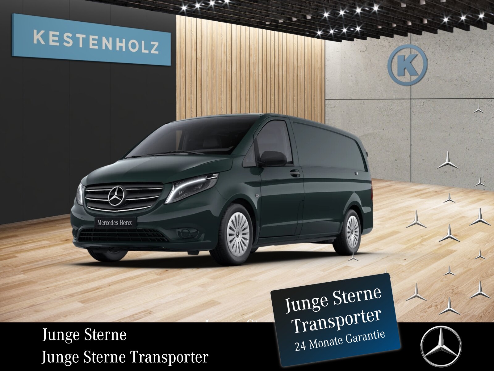 Ausstattungslinien und -Pakete:  BlueEFFICIENCY-Paket:  Chrom Interieur-Paket:  Pro,   Raucher-Paket:Exterieur:  6-Gang-Schaltgetriebe TSG 380,   Anhängerkupplung Kugelkopf fest:  Außenspiegel heizbar und elektrisch verstellbar,   Baureihe C447 Vito/V-Klasse:  Befestigungspunkte im Dachrahmen,   Generator 14 V / 250 A:  Gewichtsvariante 3.200 kg,   Haupttank 70 Liter:  Hecktüren, zweiflügelig, Öffnung bis Seitenwand:  Hinterachswellenfabrikat IFA,   Kastenwagen:  Komplettfahrzeug,   Kühlergrill verchromt,   LED Intelligent Light System:  Radstand 3200 mm, Überhang lang,   Radvollabdeckung,   Reserverad mit Wagenheber,   Schweißmuttern Seitenwand für Ausbauten,   Stahlräder 6,5 J x 17,   Steuercode Umstellung WLTP,   Stoßfänger und Anbauteile in Wagenfarbe lackiertInterieur:  Holzfußboden,   Innenverkleidung Laderaum bis Dachhöhe (Holz),   Komfort-Beifahrersitz:  Komfort Fahrersitz:  Kunstleder schwarz:  Lastenverankerungsschienensystem,   LED-Lichtband im Laderaum:  Lederlenkrad und Lederschalthebel,   Linkslenker,   Lordosenstütze Beifahrersitz,   Lordosenstütze Fahrersitz,   Mittelkonsole mit Staufach,   Sitzheizung für Beifahrer:  Sitzheizung für Fahrer:  Trennwand durchgehend mit 1 Fenster,   Zurrschienen Seitenwand an BrüstungsgurtMultimedia:  2-Wege-Lautsprecher vorne,   Audio 40:  Digitales Radio (DAB):  Kommunikationsmodul (LTE) für digitale Dienste:  Live Traffic Information,   Mercedes-Benz Notrufsystem:Komfort und Umwelt:  Abgasreinigung SCR Generation 3,   Attention Assist:  Berganfahrhilfe:  ECO Start-Stop Funktion:  Emissionsklasse Euro 6d-TEMP N1 GR.III/N2:  Fahrlichtassistent,   Lenkrad in Neigung und Höhe verstellbar,   Multi-Tasten Funkfernbedienung,   Multifunktionslenkrad mit Reiserechner:  Regensensor:  Rückfahrkamera:  Tempomat:  Warmwasser-Zusatzheizung:Sicherheit:  BeifahrerairbagZustand/Papiere:  Modellpflege:  Wartungsintervall 40.000 km,   Zulassung als LKW:Weiteres:  halbautomatisch geregelt Klimaanlage TEMPMATIC:  Hersteller Mercedes-Benz AG,   Pannenmanagement,   Schilder / Druckschriften deutsch,   Steuercode Modellpflege,   Vertriebskennzeichen 0,   Änderungsjahr G0-II,   Motor OM 654 DE 20 LA 120 kW (163 PS) 3800/min.