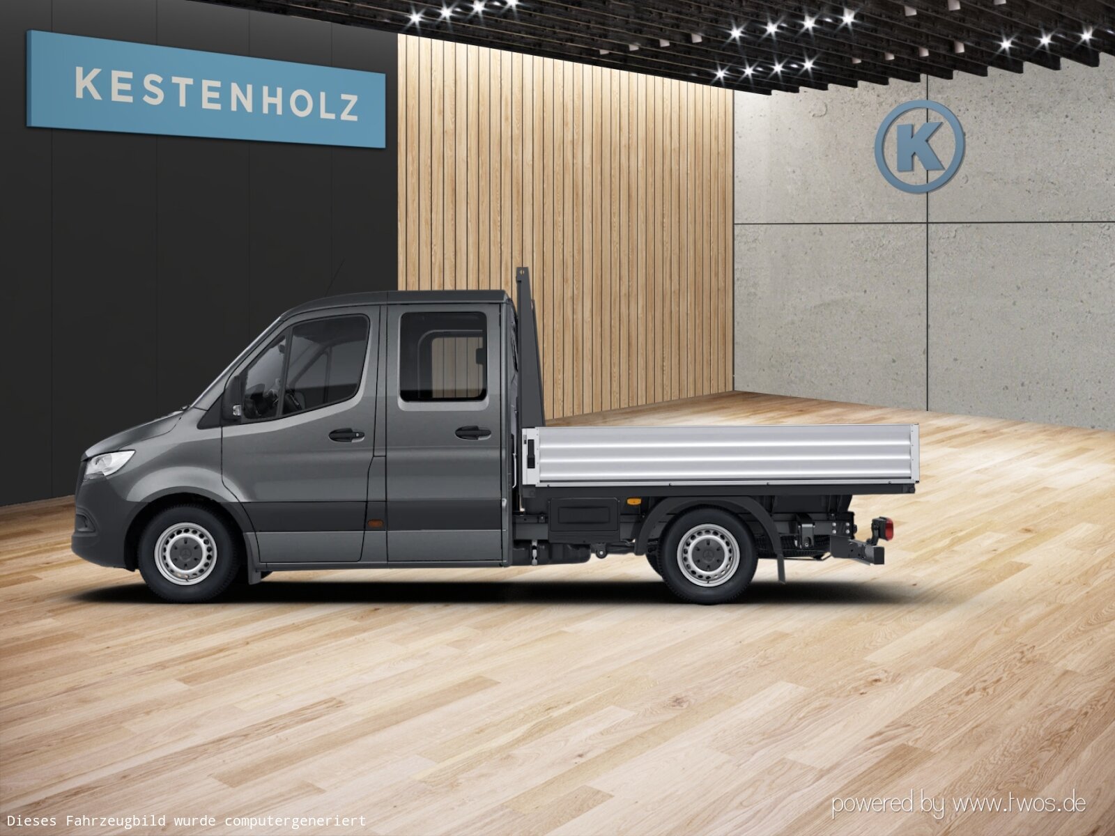Ausstattungslinien und -Pakete:  Akustikpaket:  Flotten-Komfort-Paket,   Ladepaket Instrumententafel,   Raucher-Paket:Exterieur:  3,5 Tonner:  Änderungsjahr G1-I,   Anhängersteckdose 13-Polig,   Außenspiegel heizbar und elektrisch verstellbar,   Baureihe C907 / C910 Sprinter,   Baureihe C907 VS30 RWD:  Bereifung 235/65 R16 C,   Fahrgestell mit Doppelkabine,   Generator 14 V / 250 A:  Geräuschmaßnahmen,   Haupttank 93 Liter,   Komplettfahrzeug,   Leiterträger hinter Fahrerhaus,   Länderausführung EU - EFTA - UK,   Längsträgerverstärkung,   Metallic-Lack:  Nebelscheinwerfer mit Abbiegelicht,   Pritsche mit Alubordwänden:  Radstand 3665 mm:  Reifenfabrikat Pirelli (50),   Reserverad,   Reserveradhalter unter Rahmenende,   Rohbaumaßnahmen zusätzlich,   Schlußquerträger geschraubt,   Schmutzfänger hinten,   Schmutzfänger vorn,   Seitliche Markierungsleuchten,   Staukästen rechts und links unter Pritsche,   Steuercode Umstellung WLTP,   Unterfahrschutz EG:  Vorderachse mit erhöhter Traglast:  Wärmed. Glas mit Bandfilter an der Frontscheibe:Interieur:  Ablagefach unter Cockpit,   Ablage über Frontscheibe,   Anzeige Motorölstand bei Kaltstart,   Armlehne für Beifahrersitz,   Armlehne für Fahrersitz:  Bedienung Tachograph vorn unter Dachhimmel,   ECE-Ausführung,   Intelligenter Tachograf EU:  Klappdeckel für Ablagefach,   Kleiderhaken im Fahrgastraum,   Komfort-Beifahrersitz:  Komfort Fahrersitz:  Lederlenkrad:  Ledernachbildung Artico schwarz,   Linkslenker,   Lordosenstütze Beifahrersitz,   Lordosenstütze Fahrersitz,   Rückwandfenster,   Sitzbelegungserkennung Fahrersitz:  Tachometer km/h,   USB-Steckdose 5 V:Multimedia:  Digitale Betriebsanleitung,   Digitales Extra: Festplatten-Navigation,   Digitales Extra: Remote Services Plus,   Digitales Radio (DAB):  Kommunikationsmodul (LTE) für digitale Dienste:  Live Traffic Information,   MBUX Multimediasystem mit 7 Zoll Touchscreen:  Mercedes-Benz Notrufsystem:Komfort und Umwelt:  9G-TRONIC:  Abgasreinigung SCR Generation 4,   Aussentemperaturanzeige,   Berganfahrhilfe:  ECO Start-Stop Funktion:  Emissionsklasse Euro 6d N1 GR.III/N2:  Fahrlichtassistent,   Hydraulik - Wagenheber,   Lenkrad in Neigung und Höhe verstellbar,   Multifunktionslenkrad:  Seitenwind-Assistent:  Starthilfe - KontaktSicherheit:  Airbag Fahrer,   Aktiver Abstands-Assistent DISTRONIC:  Aktiver Brems-Assistent:  Beifahrerairbag,   Gurtwarneinrichtung für Fahrersitz,   Gurtwarneinrichtung für Fondbestuhlung,   HOLD-Funktion:Weiteres:  Anhängerkupplung für erhöhte AH-Last 3,5t,   Fertigung Ludwigsfelde,   halbautomatisch geregelt Klimaanlage TEMPMATIC:  Hersteller Mercedes-Benz AG,   ohne Auf-/Ablastung  3.500 kg:  OM 654 DE 20 LA 125 kW (170 PS) 3800/min,   Pannenmanagement,   Schilder / Druckschriften deutsch,   Stabilisierung Stufe II,   Achsübersetzung i = 3,923.