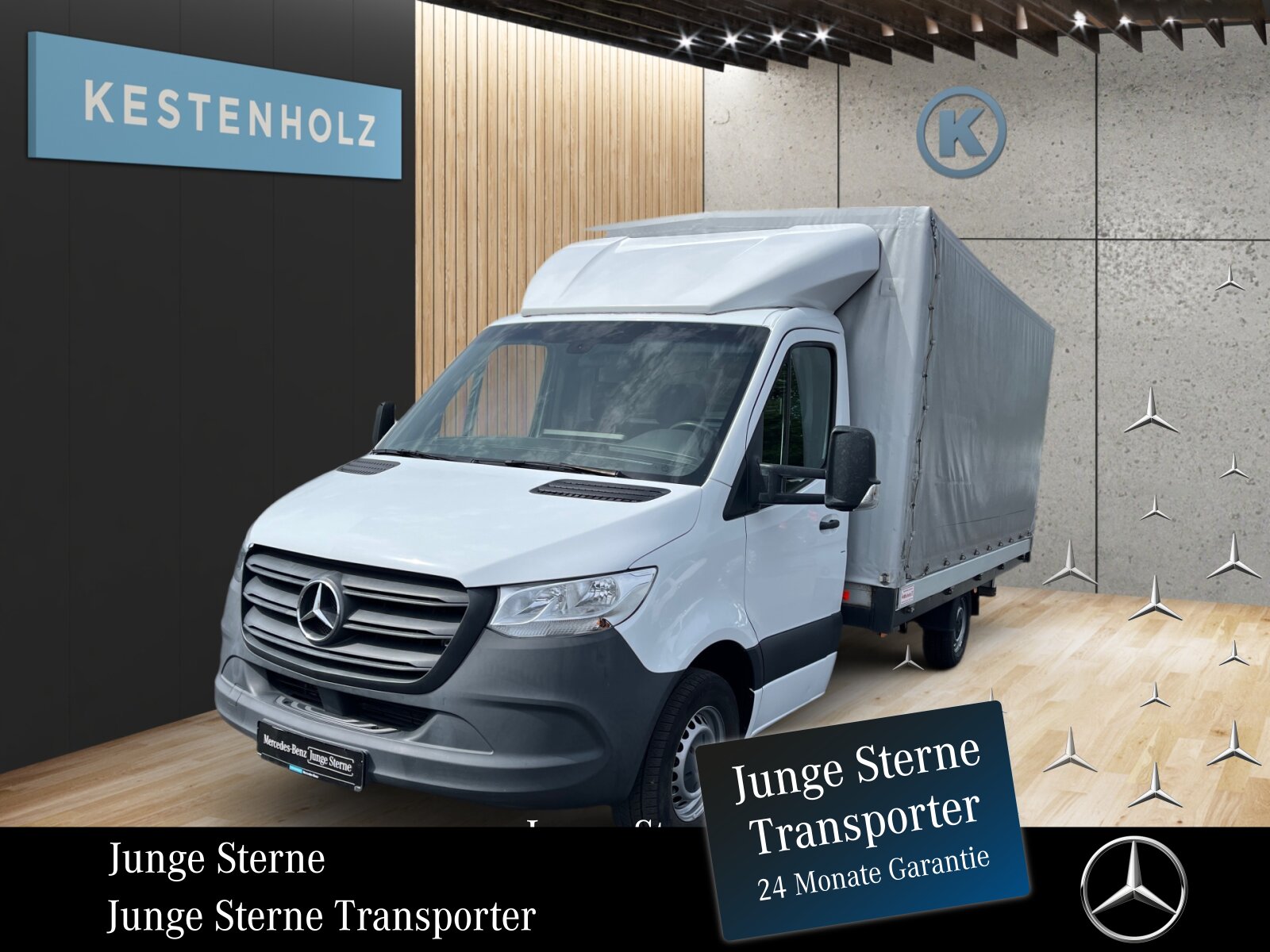 Ausstattungslinien und -Pakete:  Akustikpaket:  Raucher-Paket:Exterieur:  3,5 Tonner:  Änderungsjahr G0-I,   Anhängerkupplung, für erhöhte Anhängelast 3,5t,   Anhängersteckdose 13-Polig,   Außenspiegel heizbar und elektrisch verstellbar,   Baureihe C907 / C910 Sprinter,   Baureihe C907 VS30 RWD:  Bereifung 235/65 R16 C,   Fahrgestell mit Fahrerhaus,   Haupttank 71 Liter,   Komplettfahrzeug,   Länderausführung EU - EFTA - UK,   Längsträgerverstärkung,   Radstand 4325 mm, Überhang kurz,   Reserverad,   Reserveradhalter unter Rahmenende,   Schlußquerträger geschraubt,   Seitliche Markierungsleuchten,   Spiegelhalter, extra lang,   Wärmed. Glas mit Bandfilter an der Frontscheibe:Interieur:  Ablagefach unter Cockpit,   Ablage über Frontscheibe,   Armlehne für Fahrersitz:  Beifahrersitz Zweisitzer:  Cupholder vorn,   Klappdeckel für Ablagefach,   Komfort Fahrersitz:  Linkslenker,   Rückwandfenster,   Sitzbelegungserkennung Fahrersitz:  Stoff Maturin schwarz:  Tachometer km/h,   USB-Steckdose 5 V:Multimedia:  Digitale Betriebsanleitung,   Digitales Extra: Festplatten-Navigation,   Digitales Radio (DAB):  Kommunikationsmodul (LTE) für digitale Dienste:  Live Traffic Befähigung:  MBUX Multimediasystem mit 7 Zoll Touchscreen:  Mercedes-Benz Notrufsystem:  OBD (On Board Diagnose) Stufe DKomfort und Umwelt:  7G- Tronic Plus:  Abgasreinigung SCR Generation 3,   Aussentemperaturanzeige,   Berganfahrhilfe:  ECO Start-Stop Funktion:  Fahrlichtassistent,   Hydraulik - Wagenheber,   Lenkrad in Neigung und Höhe verstellbar,   Motorausführung Euro VI:  Multifunktionslenkrad:  Seitenwind-Assistent:  Starthilfe - Kontakt,   Tempomat:  Vorrüstung Elektrik Rückfahrhilfe:Sicherheit:  Airbag Fahrer,   Gurtwarneinrichtung für Fahrersitz,   HOLD-Funktion:Weiteres:  Bezugsmasse mindestens 2381 kg notwendig,   Fertigung Ludwigsfelde,   halbautomatisch geregelt Klimaanlage TEMPMATIC:  Hersteller Mercedes-Benz AG,   Motor OM 651 DE 22 LA 120 kW (163 PS) 3800/min:  ohne Auf-/Ablastung  3.500 kg:  Pannenmanagement,   Schilder / Druckschriften deutsch,   Stabilisierung Stufe II,   Achsübersetzung i = 4,182.