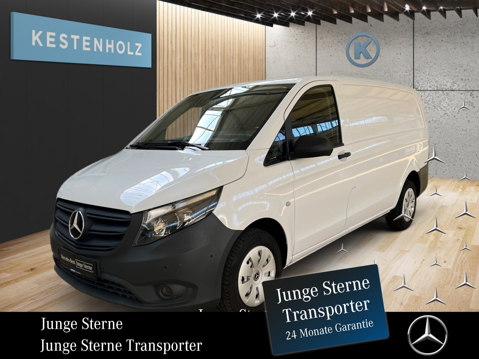 Ausstattungslinien und -Pakete:  BlueEFFICIENCY-Paket:  Park-Paket:  ProExterieur:  6-Gang-Schaltgetriebe TSG 380,   Änderungsjahr G3-II,   Außenspiegel heizbar und elektrisch verstellbar,   Baureihe C447 Vito/V-Klasse:  Befestigungspunkte im Dachrahmen,   CO2-optimierte Bremsanlage,   Elektrik für Anhängersteckdose:  Generator 14 V / 250 A:  Gewichtsvariante 2.800 kg:  Haupttank 70 Liter:  Heckkamera nicht einklappbar,   Heckklappe:  Hinterachswellenfabrikat IFA,   Kastenwagen:  Komplettfahrzeug,   Nebelscheinwerfer Halogen,   Radvollabdeckung,   Reserverad mit Wagenheber,   Schweißmuttern Seitenwand für Ausbauten,   Steuercode Umstellung WLTP,   Wegfall Heckbeschriftung:Interieur:  Beifahrersitz Zweisitzer:  Holzfußboden,   Innenverkleidung Laderaum, obere Felder,   Innenverkleidung Laderaum, seitlich,   Komfort Fahrersitz:  Kunstleder schwarz:  LED-Lichtband im Laderaum:  Lederlenkrad und Lederschalthebel,   Linkslenker,   Lordosenstütze Fahrersitz,   Trennwand durchgehend:  Zurrschienen Seitenwand an BrüstungsgurtMultimedia:  2-Wege-Lautsprecher vorne,   Audio 40:  Digitales Extra: Remote Services Plus,   Digitales Radio (DAB):  Kommunikationsmodul (LTE) für digitale Dienste:  Live Traffic Information,   Mercedes-Benz Notrufsystem:Komfort und Umwelt:  Abgasreinigung SCR Generation 4,   Attention Assist:  Berganfahrhilfe:  ECO Start-Stop Funktion:  Emissionsklasse Euro 6d N1 GR.III/N2:  Fahrlichtassistent,   Lenkrad in Neigung und Höhe verstellbar,   Multi-Tasten Funkfernbedienung,   Multifunktionslenkrad mit Reiserechner:  Parktronic:  Regensensor:  Rückfahrkamera:  Sauglüfter elektrisch Leistungsstufe 5,   Tempomat:  Warmwasser-Zusatzheizung:Sicherheit:  Aktiver Brems-Assistent:  BeifahrerairbagZustand/Papiere:  Modellpflege:  Wartungsintervall 40.000 km,   Zulassung als LKW:Weiteres:  AEJ X3/1,   AEJ X3/2,   Fahrzeug HVO fähig,   halbautomatisch geregelt Klimaanlage TEMPMATIC:  Hersteller Mercedes-Benz AG,   Pannenmanagement,   Schilder / Druckschriften deutsch,   Steuercode Modellpflege,   VIN codierte Fahrzeugdaten mit Prüfziffer,   Geschwindigkeitsbegrenzung 210 km/h,   Modelljahr 4,   Motor OM 654 DE 20 LA 120 kW (163 PS) 3800/min.