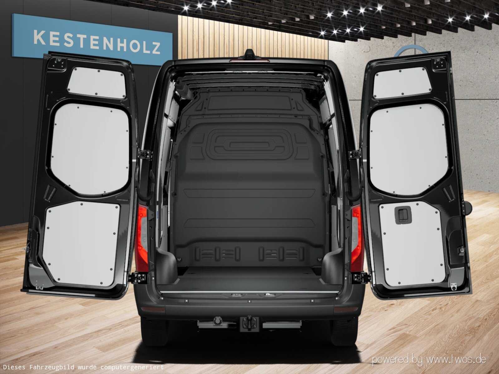 Ausstattungslinien und -Pakete:  Akustikpaket:  Pro,   Schlechtwegausführung:Exterieur:  3,5 Tonner:  6-Gang-Schaltgetriebe ECO Gear:  Anhängerkupplung, für erhöhte Anhängelast 3,5t,   Anhängersteckdose 13-Polig,   Außenspiegel elektrisch heranklappbar:  Außenspiegel heizbar und elektrisch verstellbar,   Baureihe C907 / C910 Sprinter,   Baureihe C907 VS30 RWD:  Bereifung 235/65 R16 C,   Dritte Bremsleuchte:  Generator 14 V / 250 A:  Haltegriff Einstieg Laderaumschiebetür an Trennw.,   Haupttank 93 Liter,   Hecktüren, zweiflügelig, Öffnung bis Seitenwand:  Hochdach:  Kastenwagen:  Komplettfahrzeug,   Kühlergrillrahmen in Wagenfarbe,   Leitungskanal an Heckportal,   Länderausführung EU - EFTA - UK,   Längsträgerverstärkung,   Metallic-Lack:  Querträger mit integriertem Auftritt,   Radstand 3665 mm:  Rohbaumaßnahmen zusätzlich,   Schiebetür links:  Schiebetür rechts:  Seitliche Markierungsleuchten,   Stahlräder Sonderlackierung,   Steuercode Umstellung WLTP,   Steuercode Werk 155,   Wärmed. Glas mit Bandfilter an der Frontscheibe:Interieur:  Ablagefach unter Cockpit,   Ablage über Frontscheibe,   Armauflage, Fahrer- und Beifahrertür,   Armlehne für Fahrersitz:  Beifahrersitz Zweisitzer:  Cupholder vorn,   Deckenleuchte(n) LD-/FG-Raum mit Türkontakt,   Einstieggriff an Ecksäule hinten rechts,   Holzfußboden,   Innenverkleidung Laderaum bis Dachhöhe, abwaschbar,   Klappdeckel für Ablagefach,   Kleiderhaken im Fahrerhaus,   Komfort Fahrersitz:  Leitungskanal an Seitenwand,   Linkslenker,   Radkastenvekleidung,   Sitzbelegungserkennung Fahrersitz:  Sitzheizung für Beifahrer:  Sitzheizung für Fahrer:  Stoff Maturin schwarz:  Tachometer km/h,   Trennwand durchgehend:  USB-Steckdose 5 V:Multimedia:  Digitale Betriebsanleitung,   Digitales Extra: Remote Services Plus,   Digitales Extra: Smartphone Integration,   Digitales Extra: Vorrüstung für Navigation,   Digitales Radio (DAB):  Kommunikationsmodul (LTE) für digitale Dienste:  MBUX Multimediasystem:  Mercedes-Benz Notrufsystem:Komfort und Umwelt:  Abgasreinigung SCR Generation 4,   Aktiver Spurhalte-Assistent:  Attention Assist:  Aussentemperaturanzeige,   Berganfahrhilfe:  ECO Start-Stop Funktion:  Fahrlichtassistent,   Fahrwerk: Stabilisierung Stufe I,   Intelligenter Geschwindigkeitsassistent (ISA),   Lenkrad in Neigung und Höhe verstellbar,   Multifunktionslenkrad:  Regensensor:  Rückfahrkamera:  Seitenwind-Assistent:  Starthilfe - Kontakt,   Tempomat:  Totwinkel-Assistent:Sicherheit:  Airbag Fahrer,   Aktiver Brems-Assistent:  Beifahrerairbag,   Gurtwarneinrichtung für Fahrersitz,   Reifendrucküberwachung an VA u. HA, drahtlos:  Wet Wiper SystemWeiteres:  AEJ X5/1,   AEJ X5/2,   BEDIENUNGSANLEITUNG U. SERVICEHEFT-DEUTSCH,   EMISSIONSKLASSE EURO 6E-BIS N1,   Fahrerkamera,   Fahrzeug HVO fähig,   Fertigung Düsseldorf,   halbautomatisch geregelt Klimaanlage TEMPMATIC:  Hersteller Mercedes-Benz AG,   ohne Auf-/Ablastung  3.500 kg:  OM 654 DE 20 LA 125 kW (170 PS) 3800/min,   Pannenmanagement,   VIN codierte Fahrzeugdaten mit Prüfziffer,   WIPPS-Länder WEU+COC,   Achsübersetzung          i = 4,727,   Geschwindigkeitsbegrenzung 150 km/h,   Vorderachse mit erhöhter Traglast:.