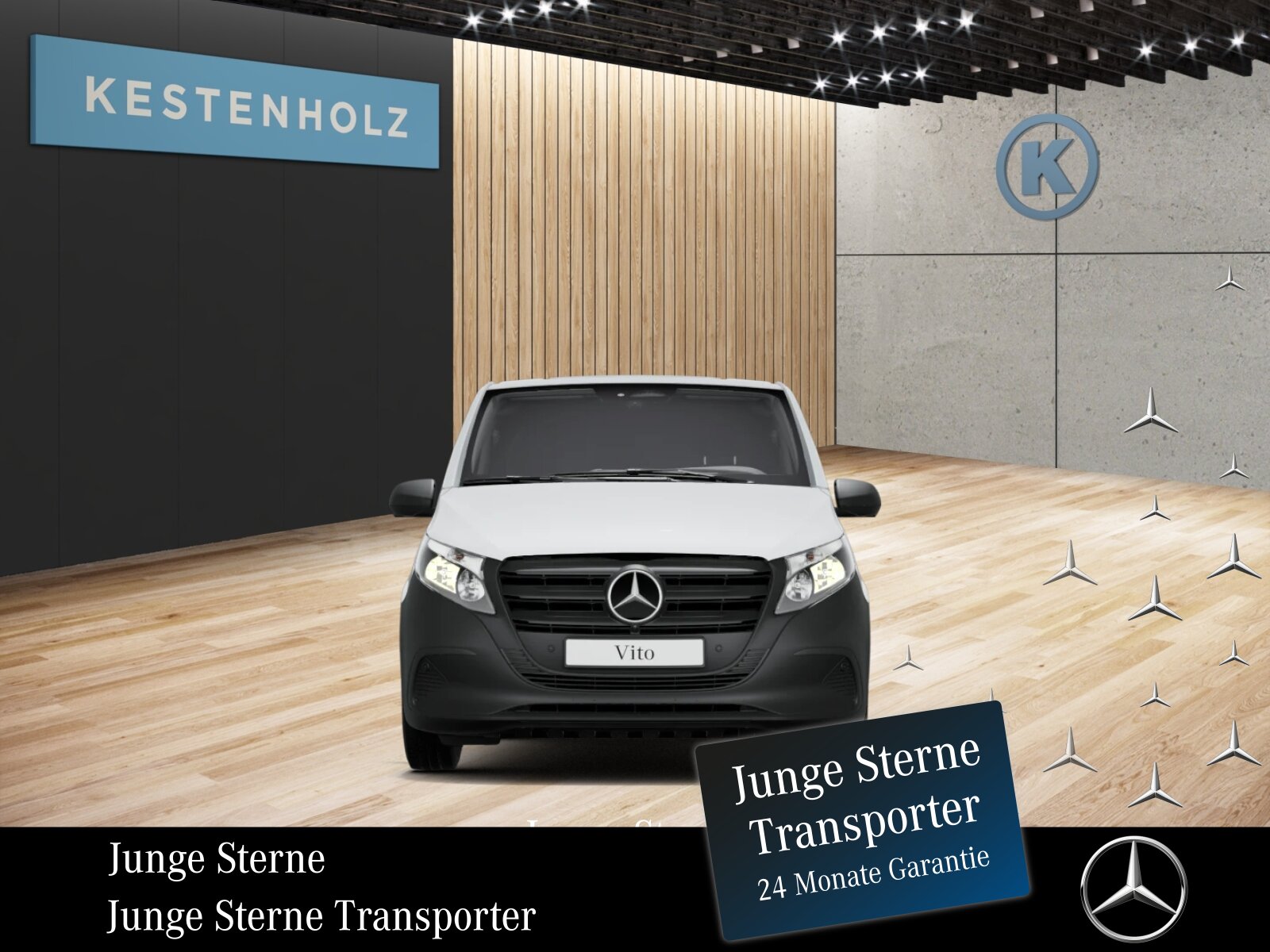 Ausstattungslinien und -Pakete:  BASE,   BlueEFFICIENCY-Paket:  Modellgeneration 2Exterieur:  6-Gang-Schaltgetriebe TSG 380,   Anhängerkupplung Kugelkopf fest:  Außenspiegel heizbar und elektrisch verstellbar,   Baureihe C447 Vito/V-Klasse:  Befestigungspunkte im Dachrahmen,   CO2-optimierte Bremsanlage,   Generator 14 V / 250 A:  Gewichtsvariante 2.800 kg:  Haupttank 70 Liter:  Heckklappe:  Hinterachswellenfabrikat IFA,   Kastenwagen:  Komplettfahrzeug,   Steuercode Umstellung WLTPInterieur:  Beifahrersitz Zweisitzer:  Fahrersitz,   Holzfußboden,   Innenverkleidung Laderaum bis Dachhöhe (Holz),   LED-Lichtband im Laderaum:  Linkslenker,   Sitzbelegungserkennung Fahrersitz:  Stoff Caluma schwarz,   Trennwand durchgehend:Multimedia:  2-Wege-Lautsprecher vorne,   Digitales Extra: Remote Services Plus,   Digitales Extra: Smartphone Integration,   Digitales Extra: Vorrüstung für Navigation,   Digitales Radio (DAB):  Kommunikationsmodul (LTE) für digitale Dienste:  MBUX Multimediasystem:  Mercedes-Benz Notrufsystem:Komfort und Umwelt:  Abgasreinigung SCR Generation 4,   Aktiver Spurhalte-Assistent:  Attention Assist:  Berganfahrhilfe:  ECO Start-Stop Funktion:  Fahrlichtassistent,   Intelligenter Geschwindigkeitsassistent (ISA),   Kofferraum-Komfortschließung,   Lenkrad in Neigung und Höhe verstellbar,   Multi-Tasten Funkfernbedienung,   Multifunktionslenkrad:  Rückfahrkamera:  Sauglüfter elektrisch Leistungsstufe 5,   Tempomat:  Totwinkel-Assistent:Sicherheit:  Aktiver Brems-Assistent:  Beifahrerairbag,   Bremskraftverstärkerausfallkompensierung,   Reifendrucküberwachung an VA u. HA, drahtlos:Zustand/Papiere:  Modellpflege:  Wartungsintervall 40.000 km,   Zulassung als LKW:Weiteres:  AEJ X5/1,   AEJ X5/2,   BEDIENUNGSANLEITUNG U. SERVICEHEFT-DEUTSCH,   EMISSIONSKLASSE EURO 6E-BIS N1,   Fahrerkamera,   Fahrzeug HVO fähig,   halbautomatisch geregelt Klimaanlage TEMPMATIC:  Hersteller Mercedes-Benz AG,   Kundenauftrag VdZ,   Mopf II,   OM 654 DE 20 LA 75 kW (102 PS) 3800/min,   Pannenmanagement,   Schilder / Druckschriften deutsch,   Steuercode Modellpflege,   VIN codierte Fahrzeugdaten mit Prüfziffer,   Wartungsintervall 2 Jahre,   WIPPS-Länder WEU+COC,   Geschwindigkeitsbegrenzung 210 km/h.