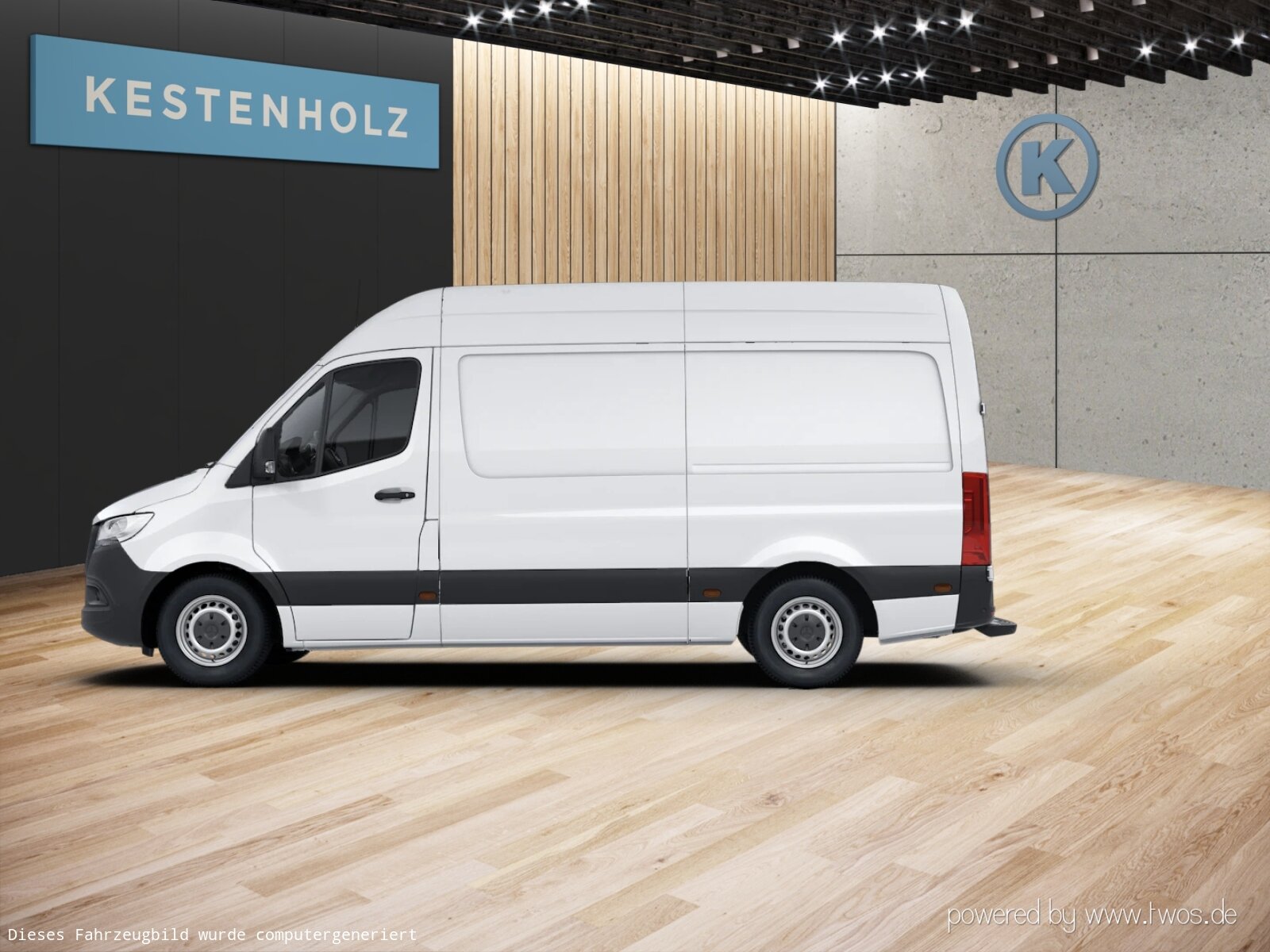 Ausstattungslinien und -Pakete:  Akustikpaket:  Ladepaket Instrumententafel,   Park-Paket mit 360° Kamera:  Raucher-Paket:Exterieur:  3,5 Tonner:  6-Gang-Schaltgetriebe ECO Gear:  Abschleppöse hinten,   Auftritt Hecktür:  Außenspiegel elektrisch heranklappbar:  Außenspiegel heizbar und elektrisch verstellbar,   Baureihe C907 / C910 Sprinter,   Baureihe C907 VS30 RWD:  Bereifung 235/65 R16 C,   Dritte Bremsleuchte:  Geräuschmaßnahmen,   Haltegriff Einstieg Laderaumschiebetür an Trennw.,   Haupttank 93 Liter,   Hochdach:  Kastenwagen:  Komplettfahrzeug,   Leitungskanal an Heckportal,   Länderausführung EU - EFTA - UK,   Längsträgerverstärkung,   Nebelscheinwerfer mit Abbiegelicht,   Radstand 3665 mm:  Reifenfabrikat Pirelli (50),   Reserverad,   Reserveradhalter unter Rahmenende,   Rohbaumaßnahmen zusätzlich,   Schiebetür rechts:  Seitliche Markierungsleuchten,   Steuercode Umstellung WLTP,   Steuercode Werk 155,   Wegfall Typkennzeichen,   Wegfall Verkaufsbezeichnung "Sprinter"Interieur:  Ablagefach unter Cockpit,   Ablage über Frontscheibe,   Anzeige Motorölstand bei Kaltstart,   Armlehne für Fahrersitz:  Beifahrersitz Zweisitzer:  Deckenleuchte(n) LD-/FG-Raum mit Türkontakt,   Einstieggriff an Ecksäule hinten rechts,   Fahrersitzkasten, niedrig,   Holzfußboden,   Komfortkopfstütze Fahrer,   LED-Lichtband im Laderaum:  Leitungskanal an Seitenwand,   Linkslenker,   Schwingsitz Komfortausführung, Fahrersitz:  Sitzbelegungserkennung Fahrersitz:  Sitzheizung für Fahrer:  Stoff Maturin schwarz:  Tachometer km/h,   Trennwand durchgehend:  USB-Steckdose 5 V:Multimedia:  Digitale Betriebsanleitung,   Digitales Extra: Festplatten-Navigation,   Digitales Radio (DAB):  Kommunikationsmodul (LTE) für digitale Dienste:  Live Traffic Befähigung:  MBUX Multimediasystem mit 7 Zoll Touchscreen:  Mercedes-Benz Notrufsystem:Komfort und Umwelt:  Abgasreinigung SCR Generation 4,   Aussentemperaturanzeige,   ECO Start-Stop Funktion:  Emissionsklasse Euro 6d-TEMP N1 GR.III/N2:  Fahrlichtassistent,   Fahrwerk: Stabilisierung Stufe I,   Hydraulik - Wagenheber,   Lenkrad in Neigung und Höhe verstellbar,   Multifunktionslenkrad:  Regensensor:  Seitenwind-Assistent:  Starthilfe - Kontakt,   Tempomat:Sicherheit:  Airbag Fahrer,   Gurtwarneinrichtung für Fahrersitz,   Wet Wiper SystemWeiteres:  230 V Steckdose,   Fertigung Düsseldorf,   halbautomatisch geregelt Klimaanlage TEMPMATIC:  Hersteller Mercedes-Benz AG,   ohne Auf-/Ablastung  3.500 kg:  OM 654 DE 20 LA 125 kW (170 PS) 3800/min,   Pannenmanagement,   Schilder / Druckschriften deutsch,   Achsübersetzung i = 3,923,   Änderungsjahr G0-II.